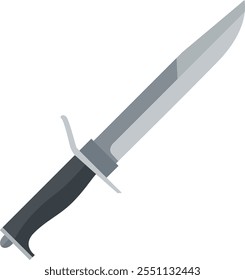 Un cuchillo negro y plateado con un mango plateado