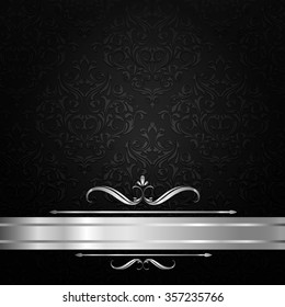 black and silver label background vector