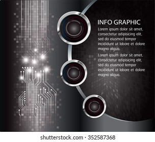 black silver Light Abstract Technology background for computer graphic website internet and business. circuit. vector illustration. infographics. pixel. text box banner card  template.
