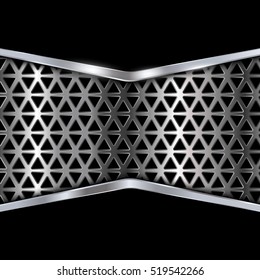 Black and silver metal background. Abstract vector illustration