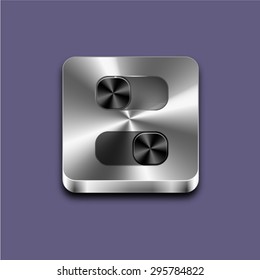Black and silver metal slider