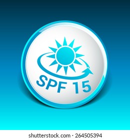 black and silver metallic spf 15 shield sticker badge icon stamp label banner sign isolated