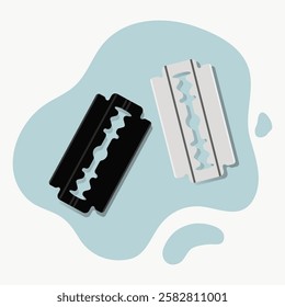 Black and silver razor blade vector