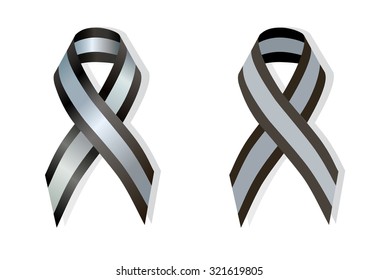 Black and Silver Ribbon	pectus excavatum Awareness