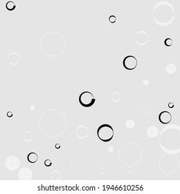 Black Silver Strict Modern Style Background. Aluminum Calm Classical Vector Design Pic. Grey Metal Oval White Curves Minimal Ornamental Fabrics. Retro Round Light Elegant Circles Modern Design.