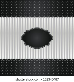 Black and silver vintage invitation cover