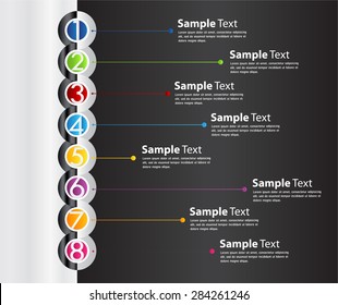 black silver white modern time line template for website computer graphic and technology. text box. number