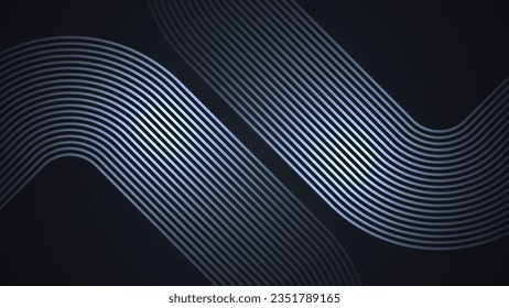 Fondo abstracto simple negro con líneas de estilo curvo como elemento principal.