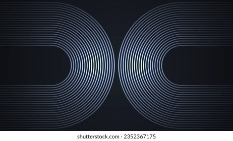 Fondo abstracto simple negro con líneas en un estilo geométrico curvo como elemento principal.