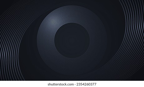 Black simple abstract background with lines in a curved style geometric style as the main element.