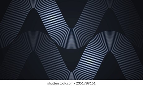 Black simple abstract background with wave style lines as the main element.