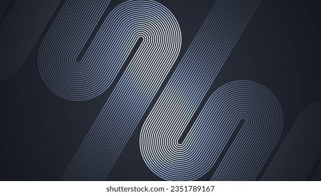 Fondo abstracto simple negro con líneas de estilo ondulante como elemento principal.