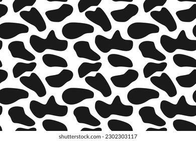 Black simple abstract shape seamless pattern background isolated on white background