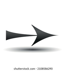 Black simple arrow with shadow.