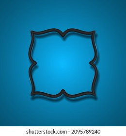 Black simple banner. Black banner. Black border. Black frame.