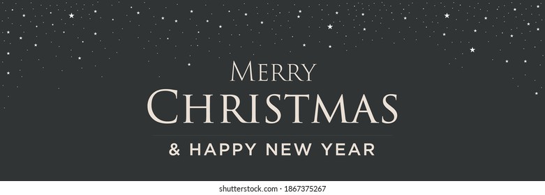 black simple banner for christmas and happy new year