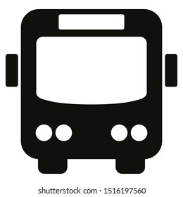 Black simple bus icon front view