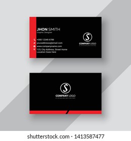 Black and Simple Business Card Vector- Vector Illustration