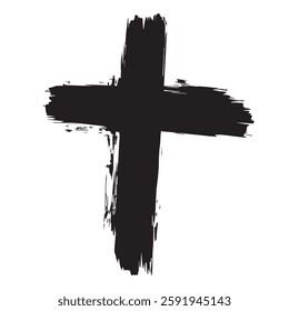 Black Simple Christian Cross with Grunge Texture