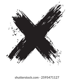 Black Simple Christian Cross with Grunge Texture