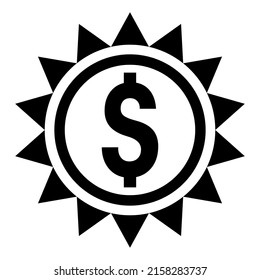 Black Simple Cool One Dollar Bill Design Icon Logo