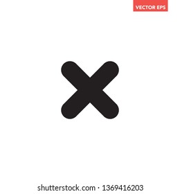 Black simple crossmark shape icons with shadow, x & cross, for interface elements, app ui ux web, glyphs flat design vector eps 10 isolated on white background