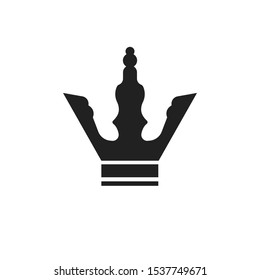 Black simple crown icon isolated on white.