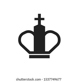 Black simple crown icon isolated on white.