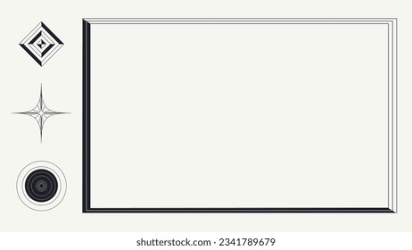 Black Simple Decoration Frame with Wire Vector Shapes