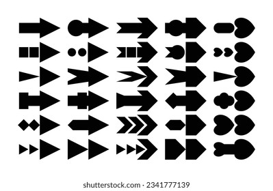 black simple design arrow icon set. vector for banners, flyers, apps, web, social media.