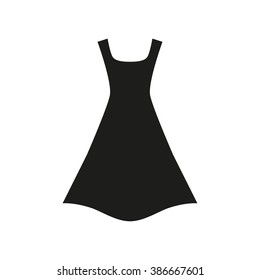 Black simple dress.Dress Icon vector.