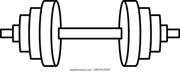 Icono de línea de mancuerna simple negro