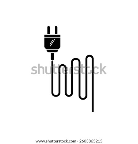 black simple electric plug icon like power cord. flat trend modern connector logotype graphic design web element isolated on white background. concept of easy or failure connect for power supply