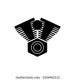 black simple engine block illustration