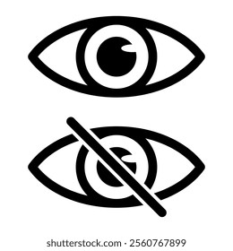 black simple eye icon vector

