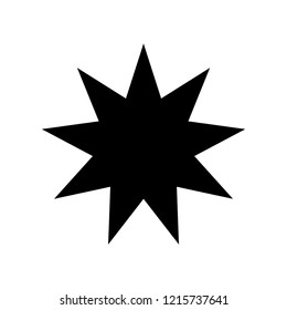 Black simple flat style light star flares  isolated on white  background. Vector illustration