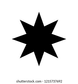 Black simple flat style light star flares  isolated on white  background. Vector illustration