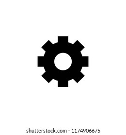 black simple gear icon isolated on white background. pinion vector flat illustration for technology or innovation. Cog button. Settings sign