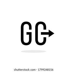 black simple go logo or call to action. abstract trend modern move or future way logotype graphic web art design element isolated on white background. concept of choice of direction or direction badge