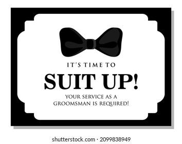 Black simple groomsmen Card Ideas