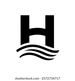 Black simple h letter logo icon vector illustration design on white background. H letter logo.