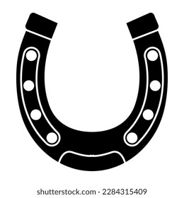 Black simple horseshoe horse shoe icon