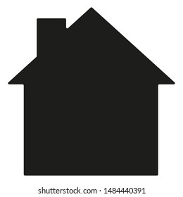 Black simple house icon isolated on white background