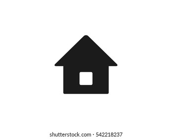 Black simple house icon on white background