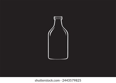 black simple icon of bottle on white background vector image