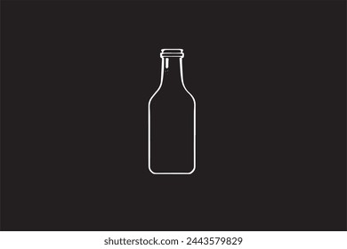 icono simple negro de la botella sobre fondo blanco imagen vectorial