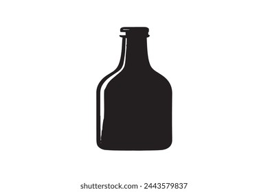 icono simple negro de la botella sobre fondo blanco imagen vectorial