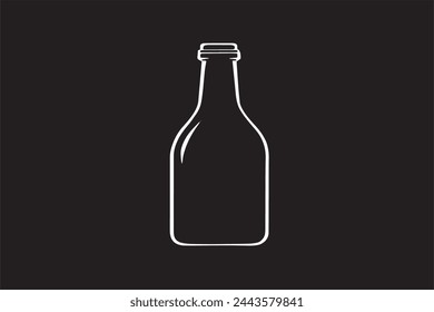 black simple icon of bottle on white background vector image