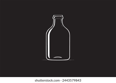 black simple icon of bottle on white background vector image