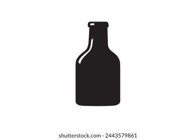 black simple icon of bottle on white background vector image